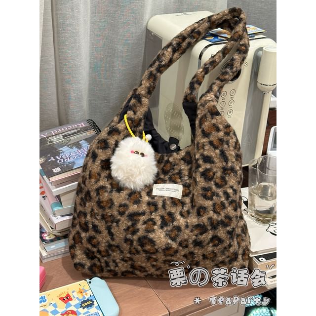 Fluffy Leopard Tote Bag