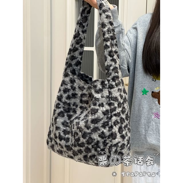 Fluffy Leopard Tote Bag