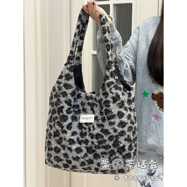 Fluffy Leopard Tote Bag