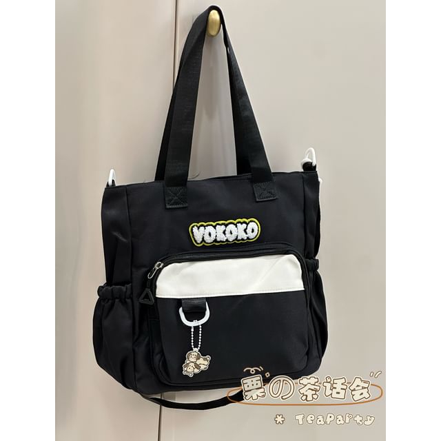 Lettering Applique Crossbody Bag