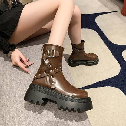 Buckled Platform Boots