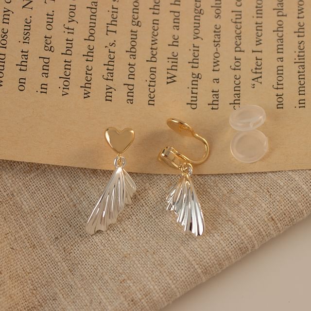 Alloy Heart Tail Fish Drop Earring