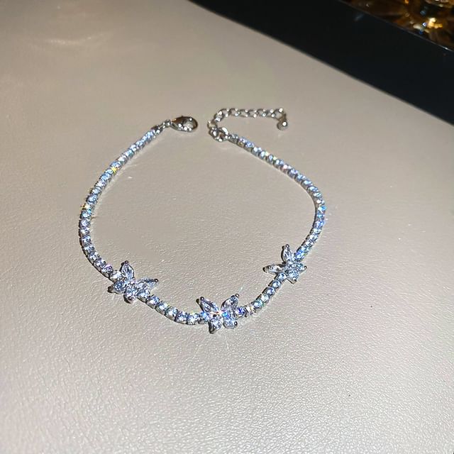Rhinestone Bracelet Butterfly