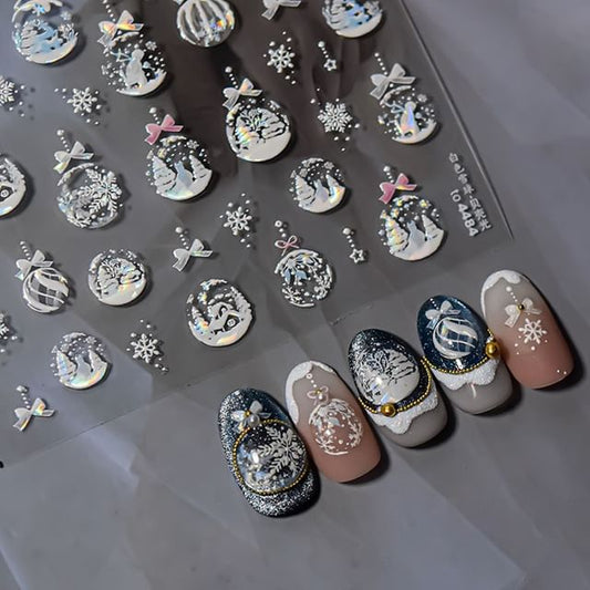 Christmas Snow-Ball Nail Art Stickers