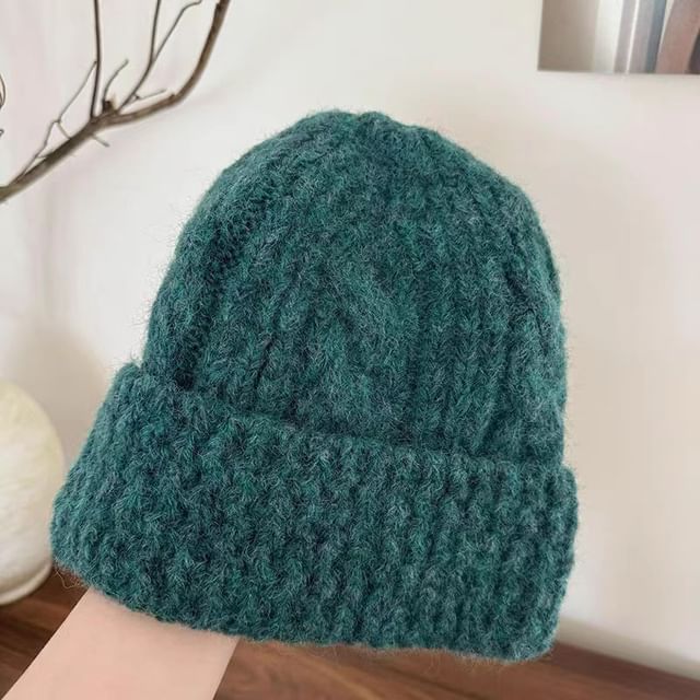 Knit Cable Plain Beanie