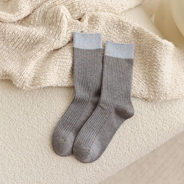 Melange Ribbed Short Socks