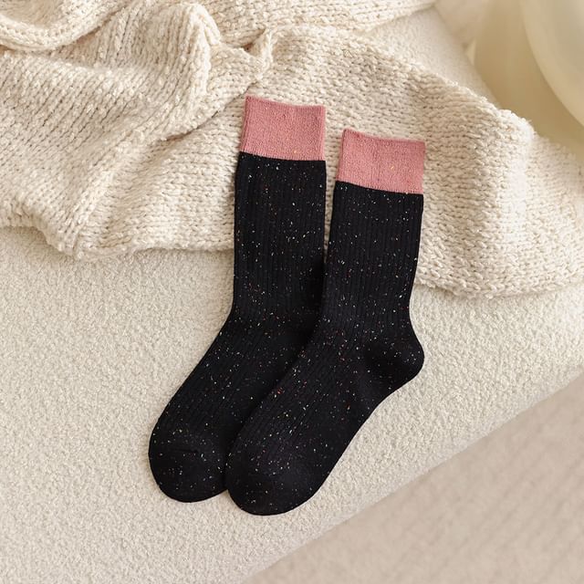 Melange Ribbed Short Socks