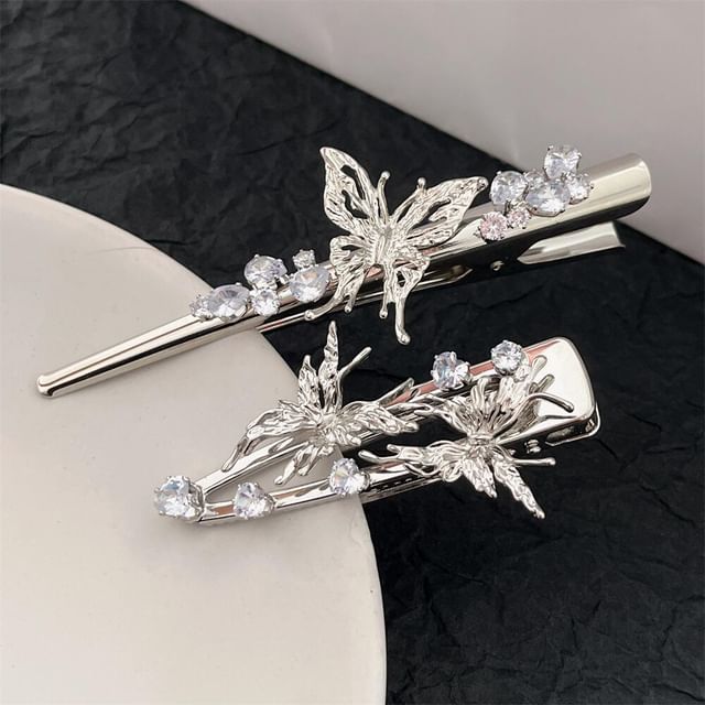 Butterfly Rhinestone Alloy Hair Clip (Various Designs)