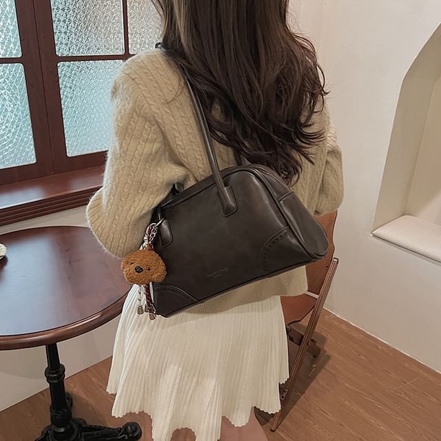 Bag Charm Bowler Set Leather / Washed Faux