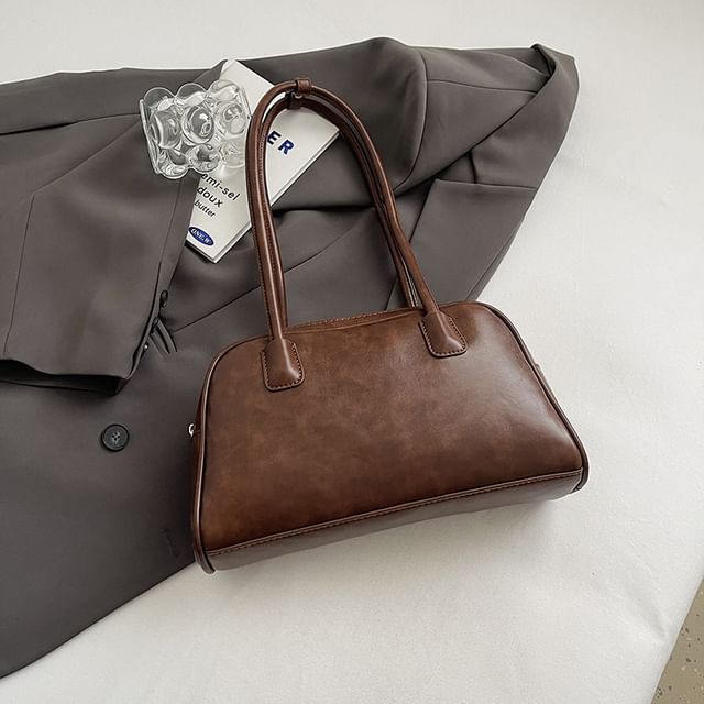 Bag Charm Bowler Set Leather / Washed Faux