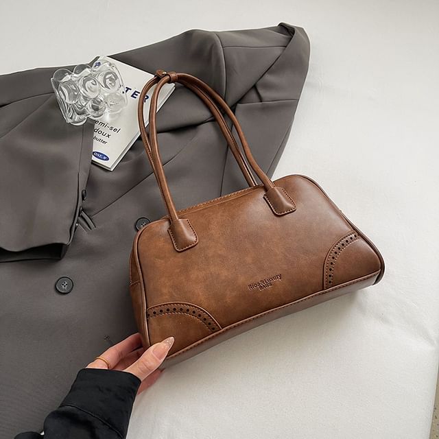 Bag Charm Bowler Set Leather / Washed Faux