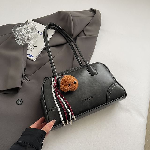 Bag Charm Bowler Set Leather / Washed Faux