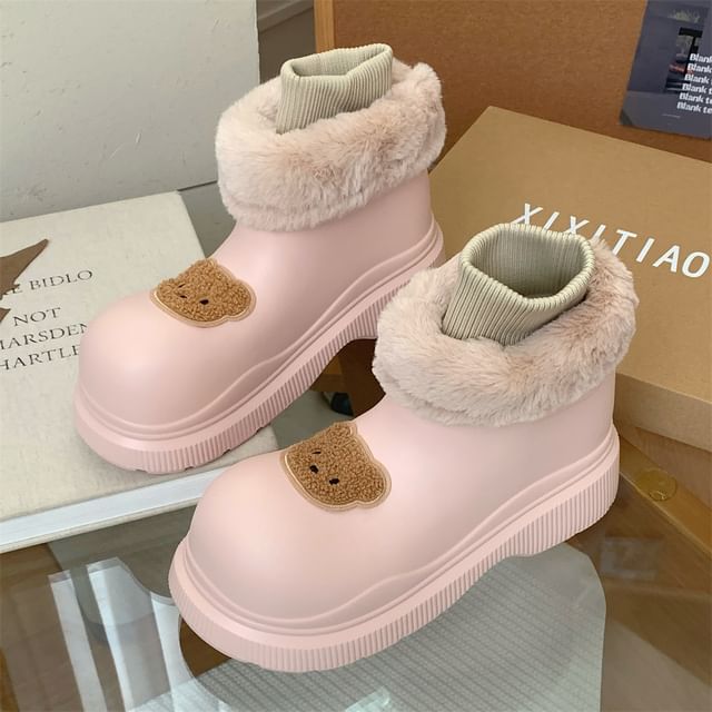 Bear Fluffy Short Snow Boots