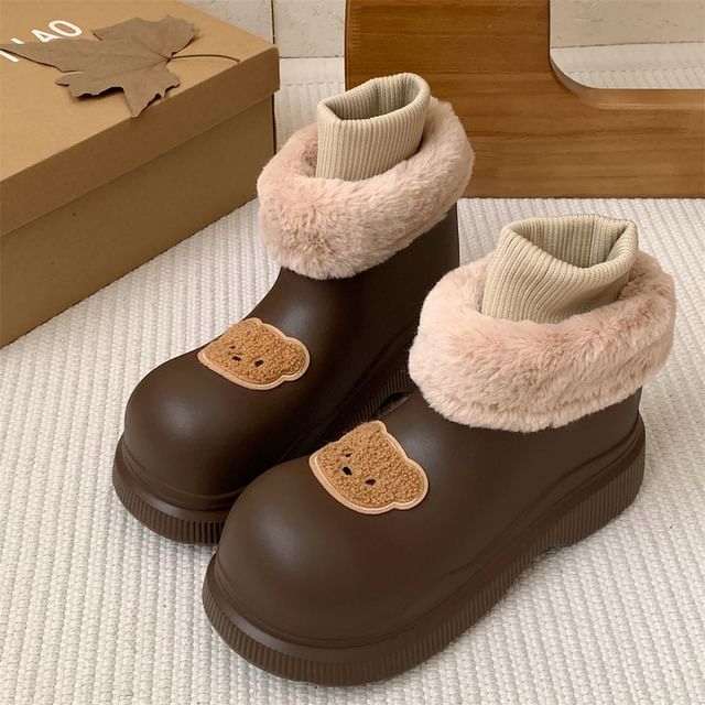 Bear Fluffy Short Snow Boots