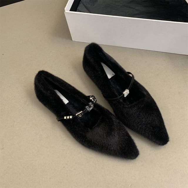 Fleece Pointed Flats
