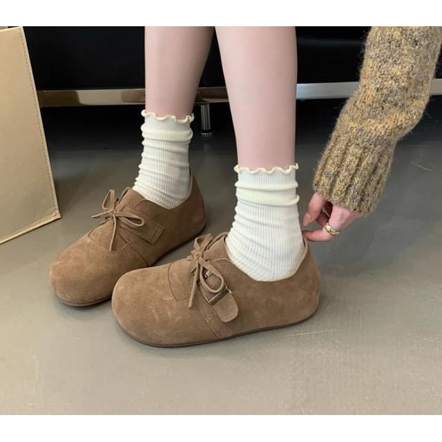 Lace-Up Velvet Shoes