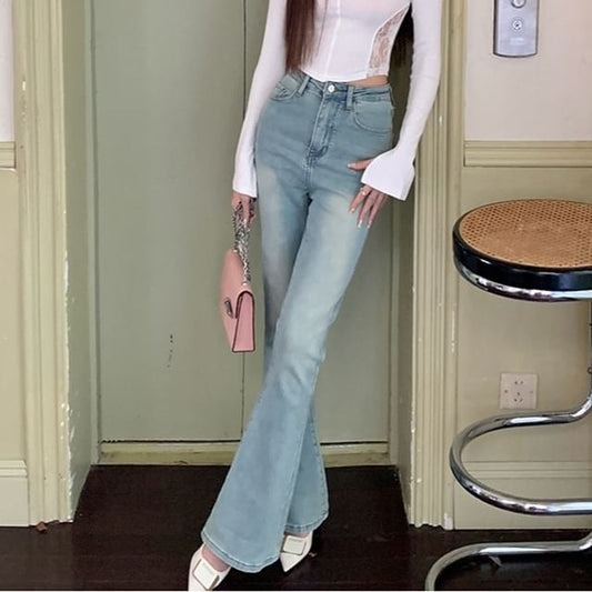 Flared Jeans High Washed Rise