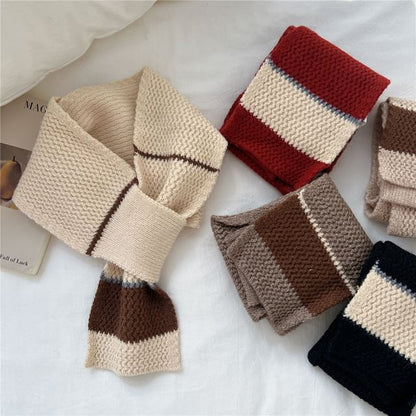 Two-Tone Knit Scarf