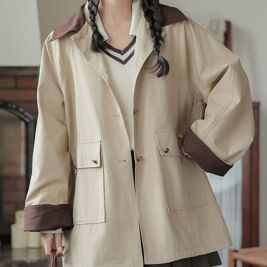 Plain Button-Up Jacket