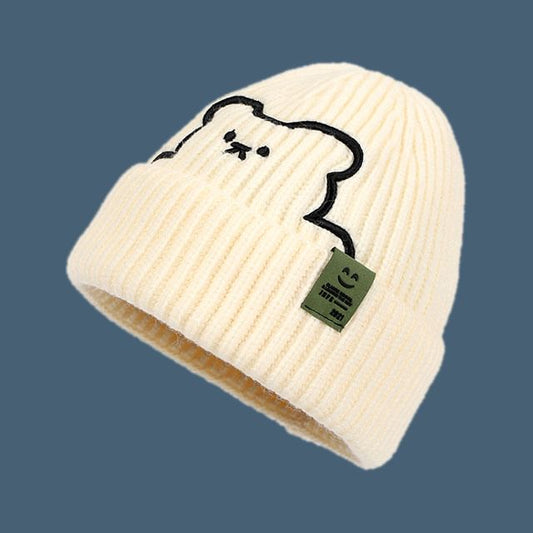 Embroidered Plain Bear Beanie /