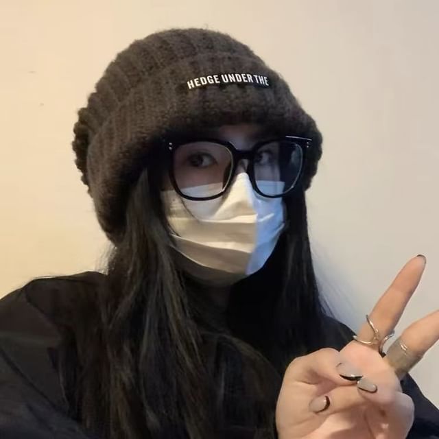 Scarf Ribbed Bear Hooded Beanie / Fluffy Ear