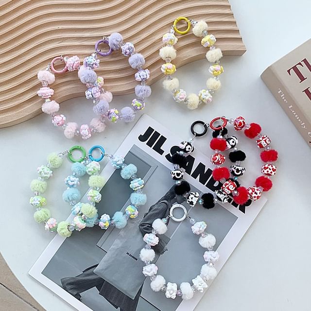 Strap Bead Phone Pom Heart