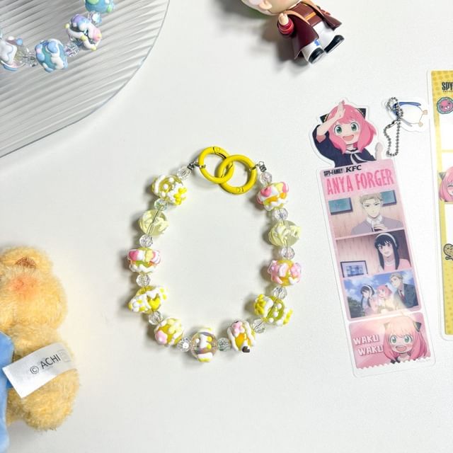 Cartoon Bead Phone Strap