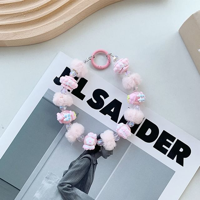 Strap Bead Phone Pom Heart