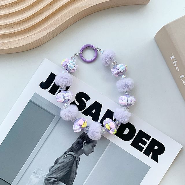 Strap Bead Phone Pom Heart