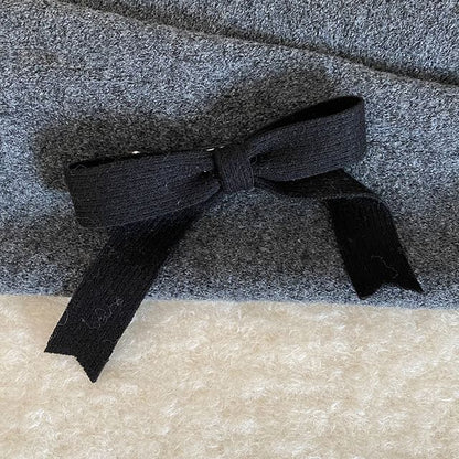 Plain Bow Knitted Hair Clip