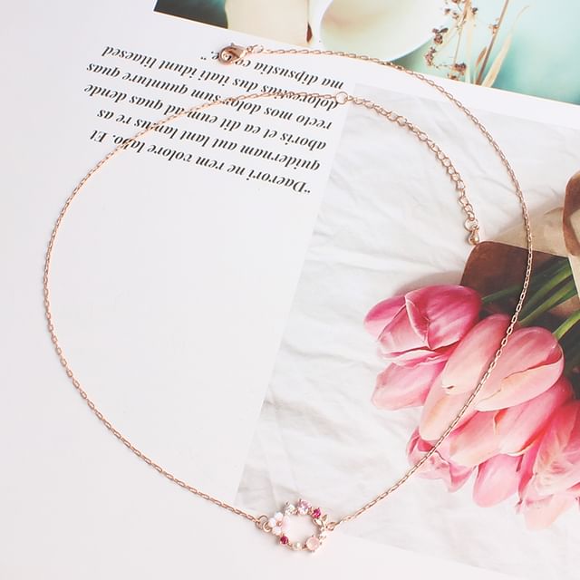 Floral Necklace (Various Rhinestone Alloy Designs) / Bracelet