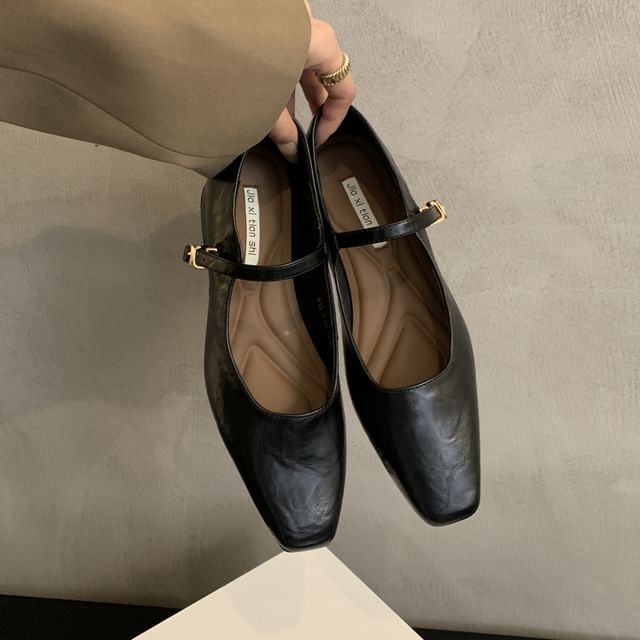 Block-Heel Mary Jane Flats