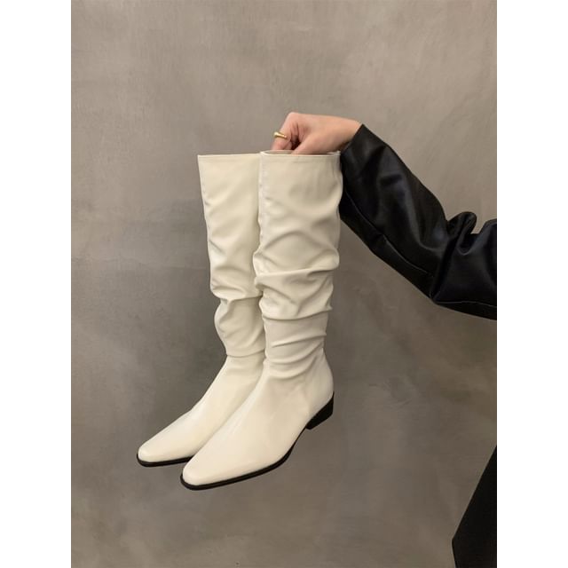 Ruched Mid-Calf Boots