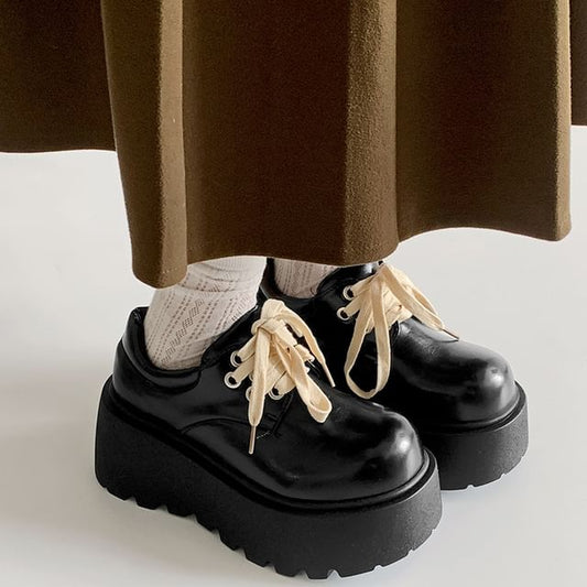 Platform Shoes Derby Lace-Up