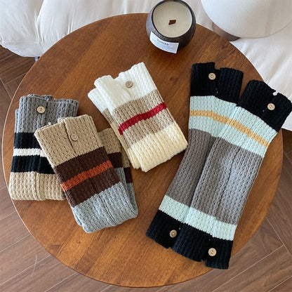 Color Block Cable Knit Leg Warmers