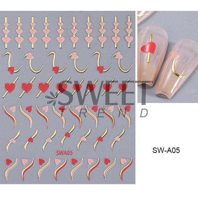 Heart Nail Art Stickers