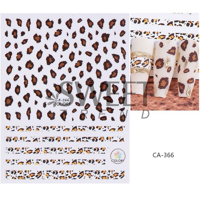 Leopard Print Nail Art Stickers (Various Designs)