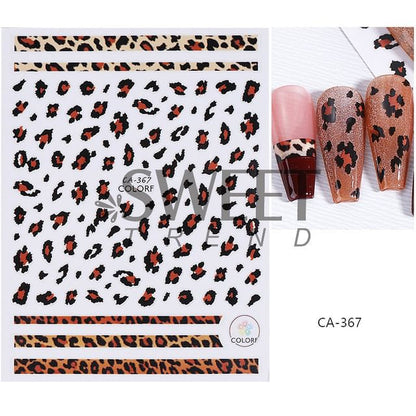 Leopard Print Nail Art Stickers (Various Designs)