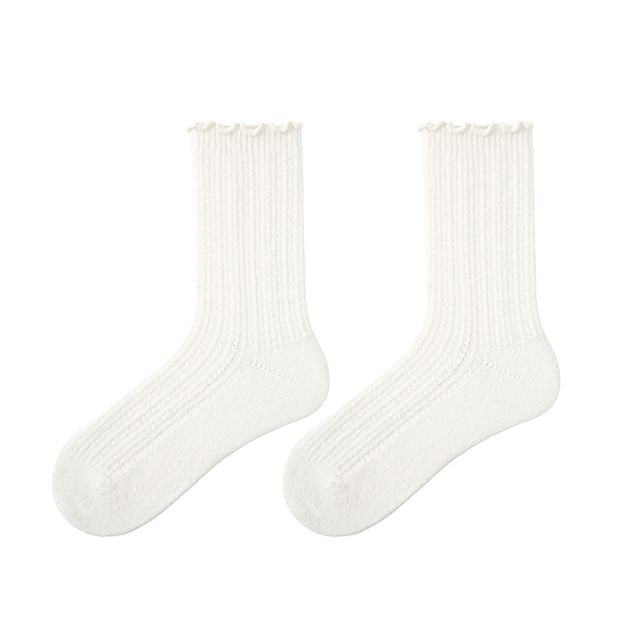 Frilled Melange Crew Socks