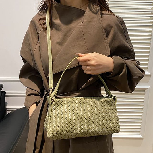 Crossbody Quilted Leather Bag Faux