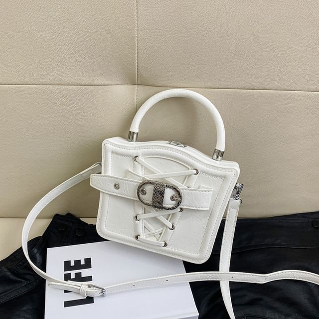 Lace-Up Buckled Crossbody Bag