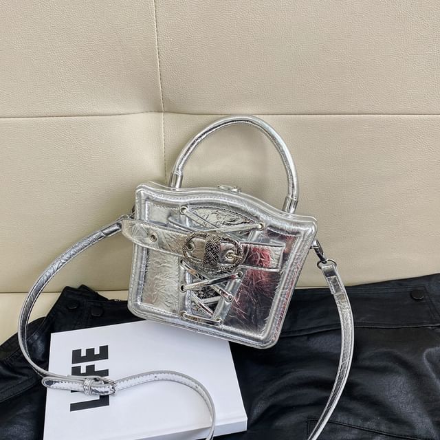 Lace-Up Buckled Crossbody Bag