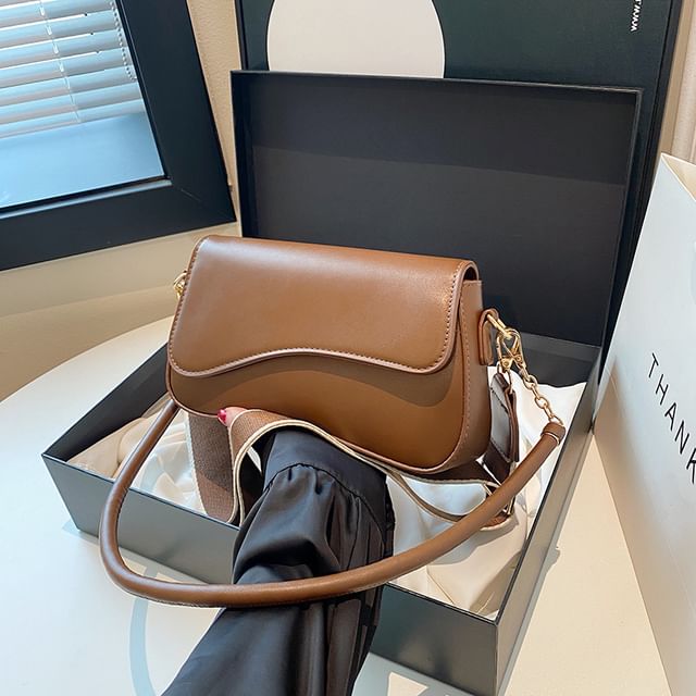 Faux Bag Leather Shoulder Asymmetrical