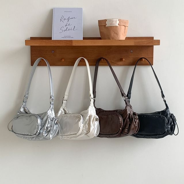 Plain Shoulder Bag Drawstring