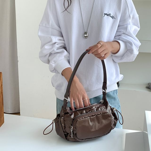 Plain Shoulder Bag Drawstring