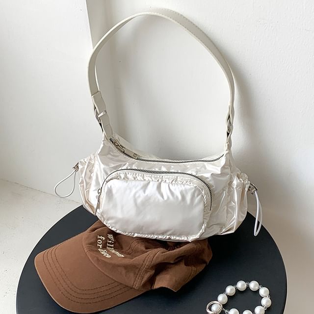 Plain Shoulder Bag Drawstring