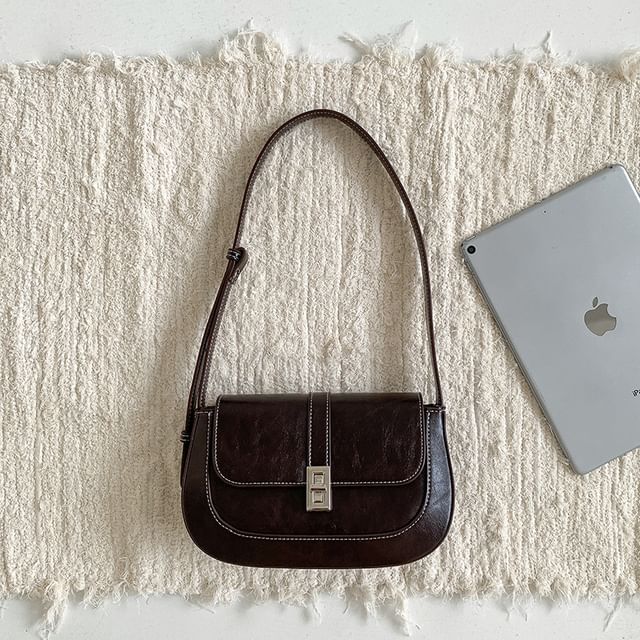 Shoulder Flap Faux Bag Leather