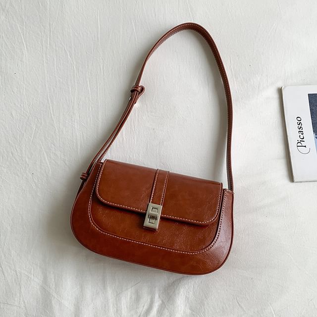 Shoulder Flap Faux Bag Leather
