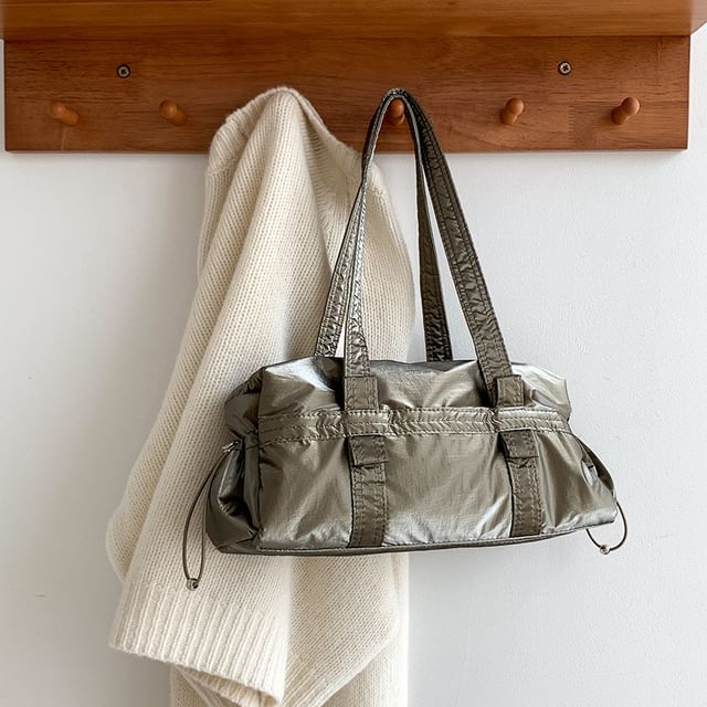 Drawstring Plain Shoulder Bag