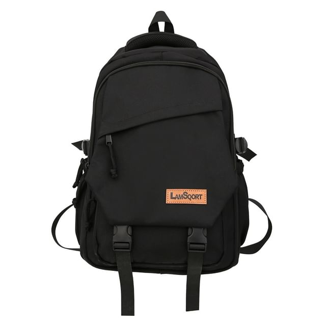 Nylon Applique Backpack Buckled Lettering